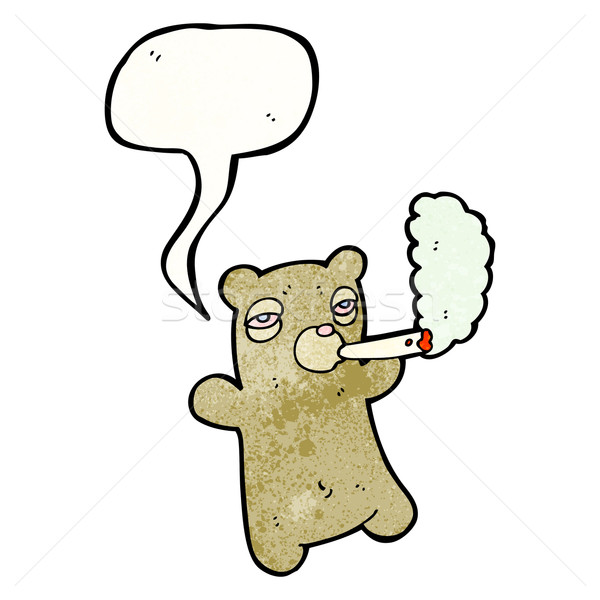 cartoon teddy bear smoking marijuana Stock photo © lineartestpilot