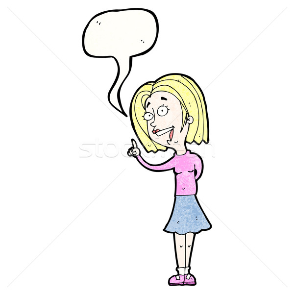 cartoon blond woman answering question Stock photo © lineartestpilot