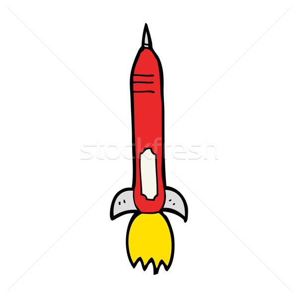 Cartoon missile design arte retro divertente Foto d'archivio © lineartestpilot