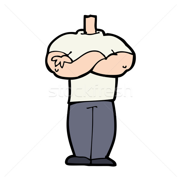 cartoon body with folded arms  (mix and match cartoons or add ow Stock photo © lineartestpilot