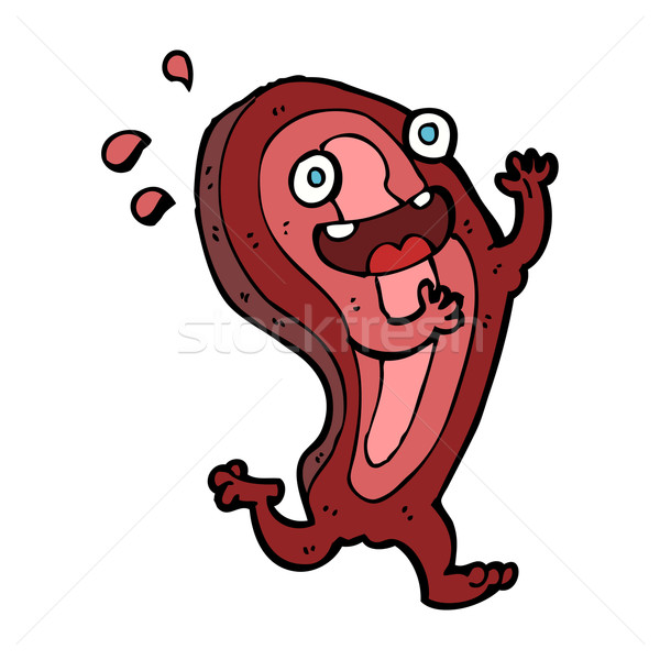 Fleisch Zeichentrickfigur Hand Gesicht glücklich Design Stock foto © lineartestpilot