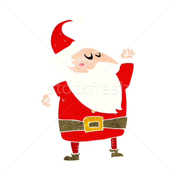 cartoon santa claus punching air Stock photo © lineartestpilot