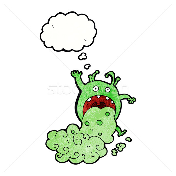 cartoon gross monster being sick with thought bubble Stock photo © lineartestpilot