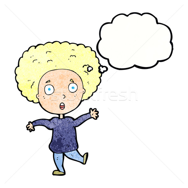 cartoon startled person with thought bubble Stock photo © lineartestpilot