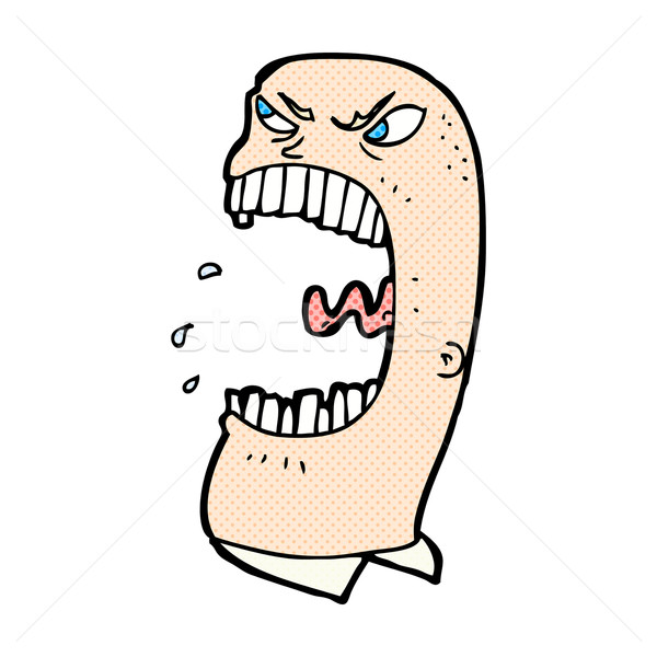 Comic Karikatur wütend Mann schreien Retro Stock foto © lineartestpilot
