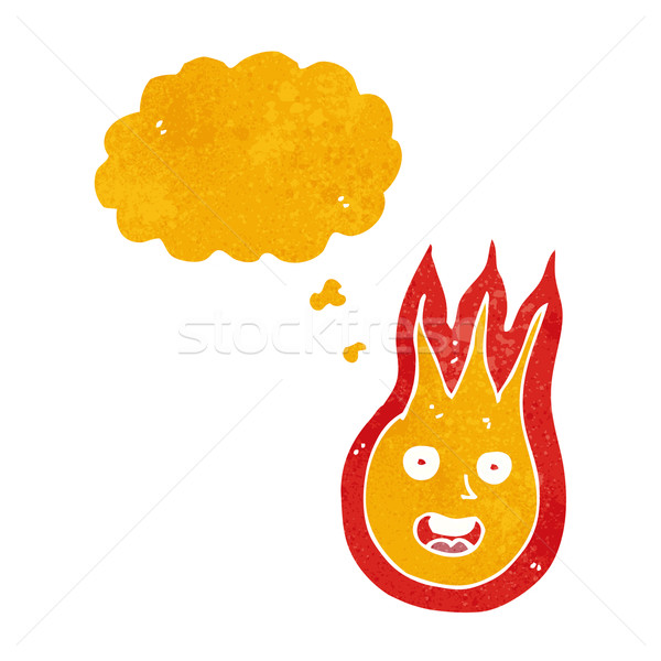 Karikatür dostça ateş topu düşünce balonu el dizayn Stok fotoğraf © lineartestpilot