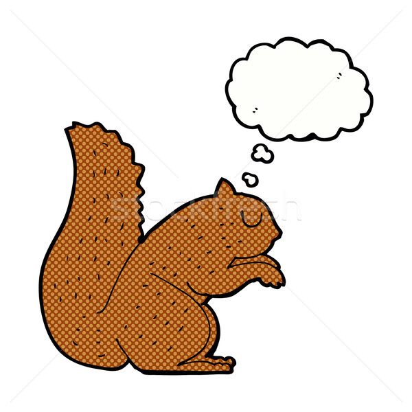 Cartoon wiewiórki bubble myśl strony projektu sztuki Zdjęcia stock © lineartestpilot
