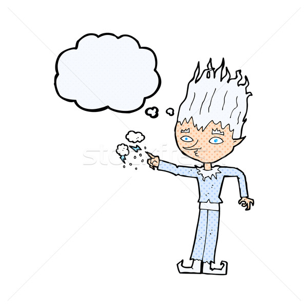 jack frost cartoon with thought bubble Stock photo © lineartestpilot