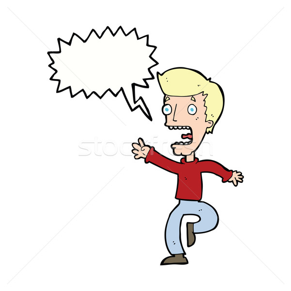 cartoon terrified man with speech bubble Stock photo © lineartestpilot