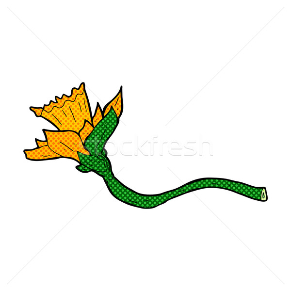 комического Cartoon Daffodil цветок ретро Сток-фото © lineartestpilot