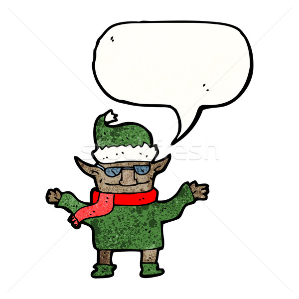 Rece Crăciun elf desen animat textură mână Imagine de stoc © lineartestpilot