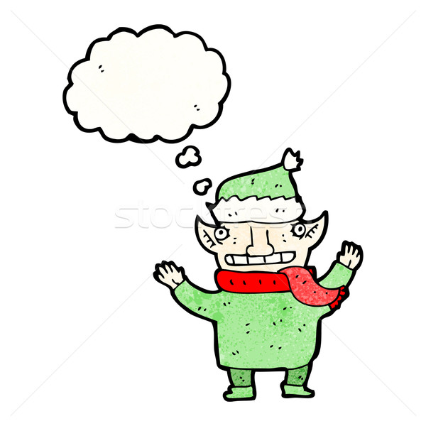 cartoon elf with thought bubble Stock photo © lineartestpilot