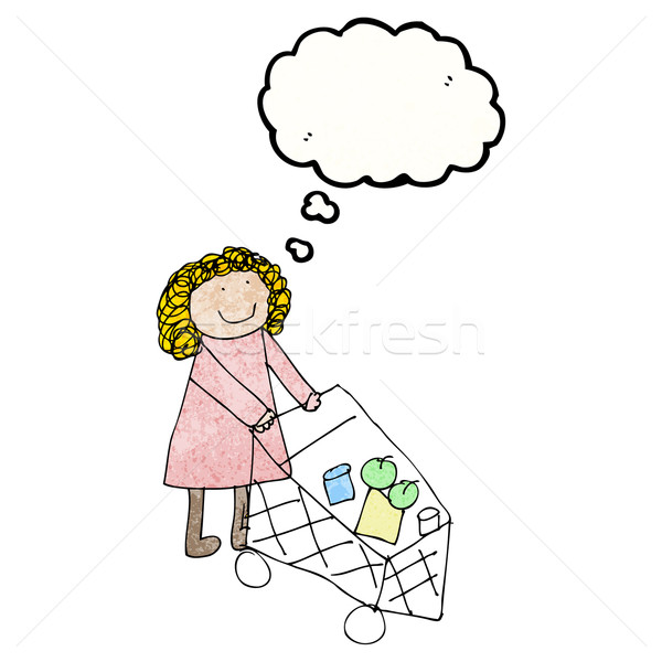 child's drawing of a woman shopping Stock photo © lineartestpilot