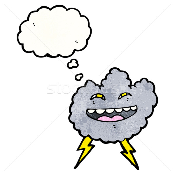 Cartoon heureux tempête nuage parler rétro Photo stock © lineartestpilot