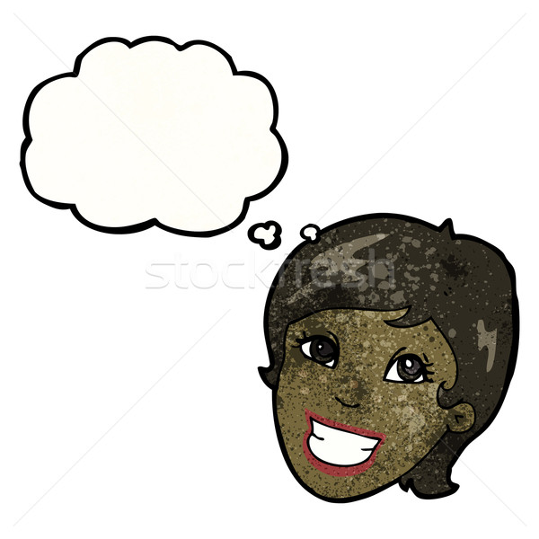grinning woman's face cartoon Stock photo © lineartestpilot