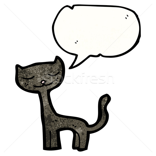 cartoon black cat with speech bubble Stock photo © lineartestpilot