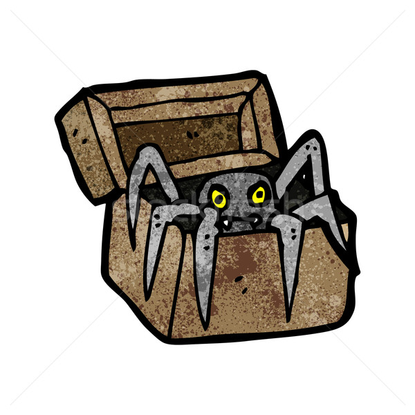 spooky monster in box cartoon Stock photo © lineartestpilot