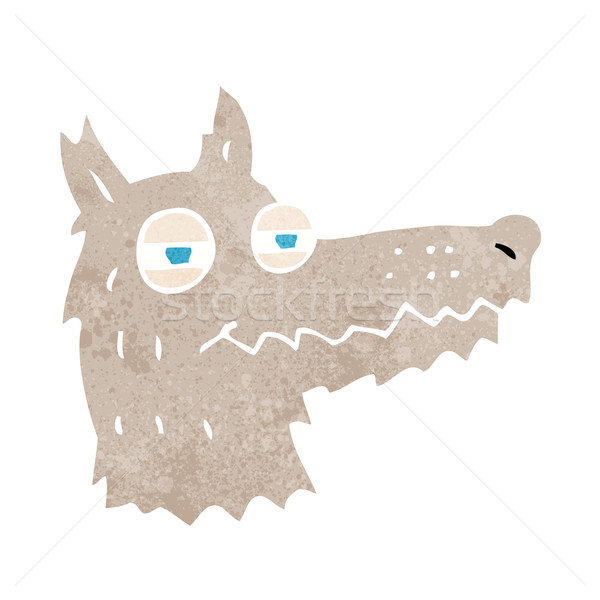 cartoon smug wolf face Stock photo © lineartestpilot