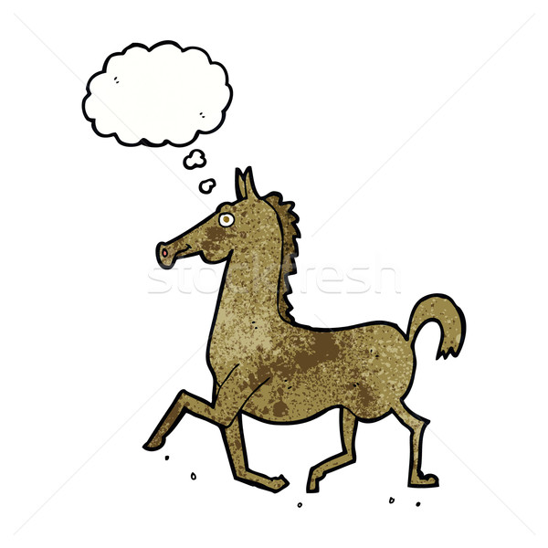 cartoon horse with thought bubble Stock photo © lineartestpilot