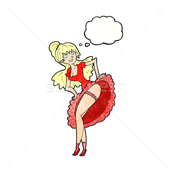 Desenho animado flamenco dançarina balão de pensamento mulher mão Foto stock © lineartestpilot