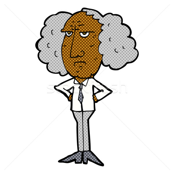 comic cartoon big hair lecturer man Stock photo © lineartestpilot