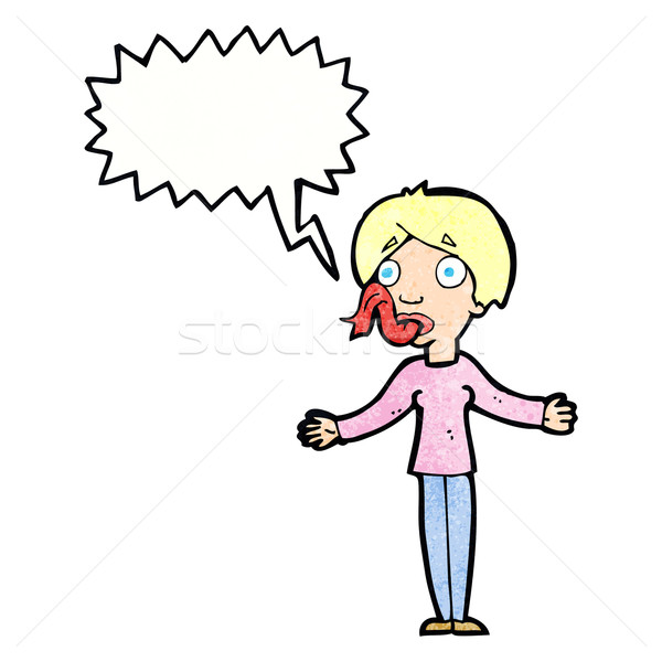 cartoon woman telling lies with speech bubble Stock photo © lineartestpilot