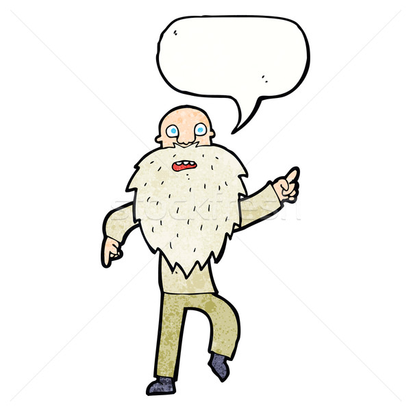 Rajz hangsúlyos idős férfi szövegbuborék kéz férfi Stock fotó © lineartestpilot