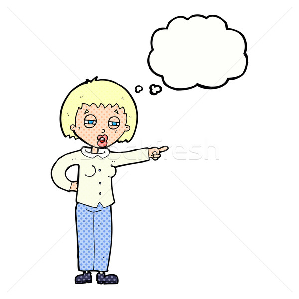 cartoon woman telling off with thought bubble Stock photo © lineartestpilot