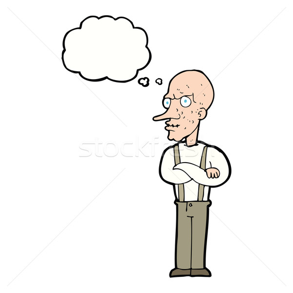 cartoon mean old man with thought bubble Stock photo © lineartestpilot