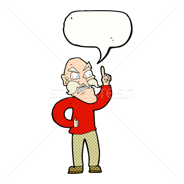 cartoon old man laying down rules with speech bubble Stock photo © lineartestpilot