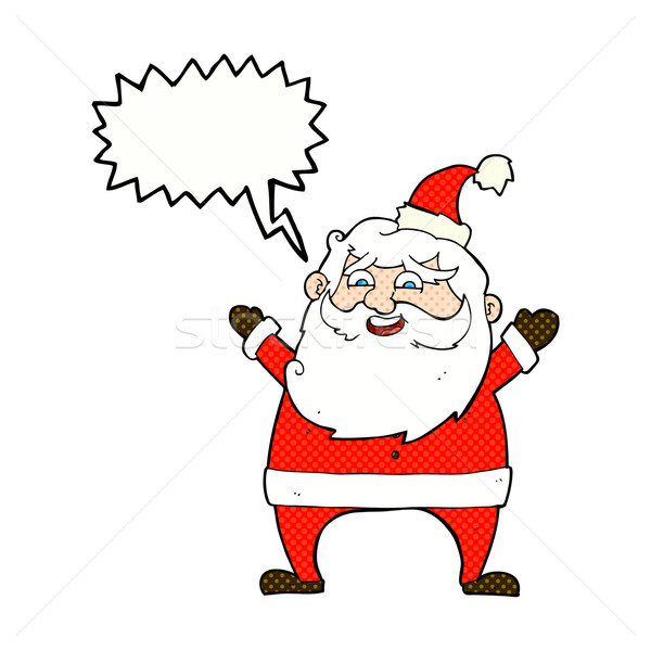 jolly santa cartoon with speech bubble Stock photo © lineartestpilot