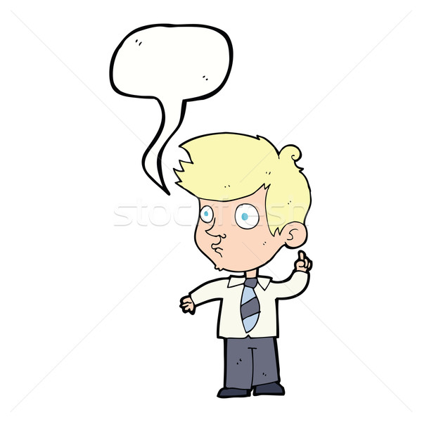 Desenho animado menino pergunta balão de fala mão Foto stock © lineartestpilot