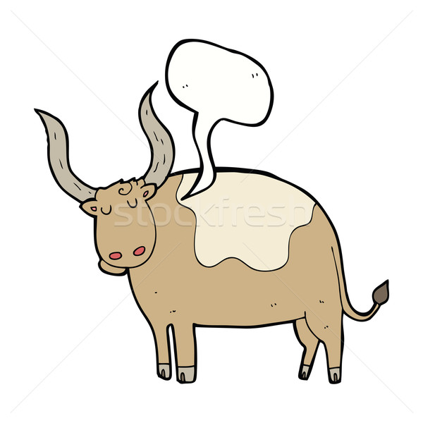 Cartoon ox bulle main design vache [[stock_photo]] © lineartestpilot