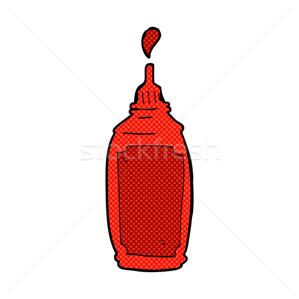 Komik karikatür ketçap şişe Retro Stok fotoğraf © lineartestpilot