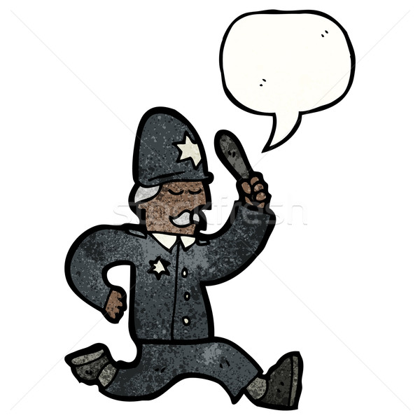 cartoon policeman speech bubble Stock photo © lineartestpilot