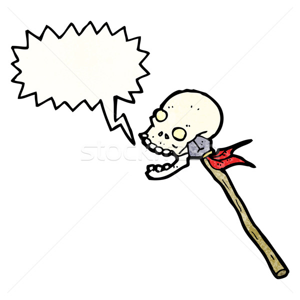 cartoon skull on spear Stock photo © lineartestpilot