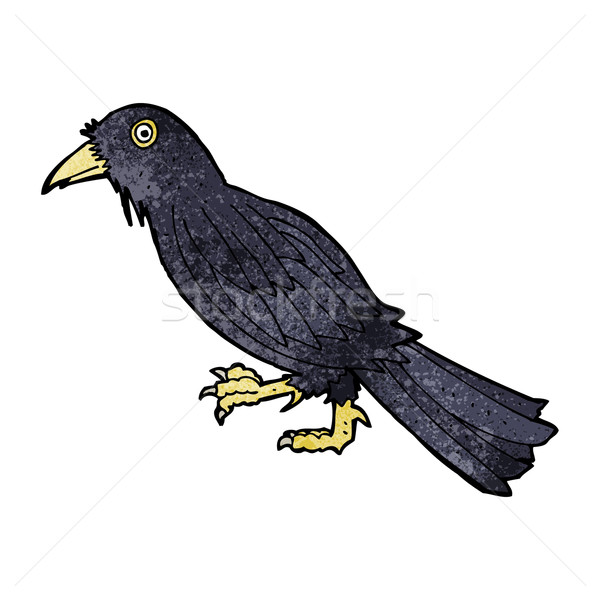 Desenho animado corvo projeto arte pássaro retro Foto stock © lineartestpilot