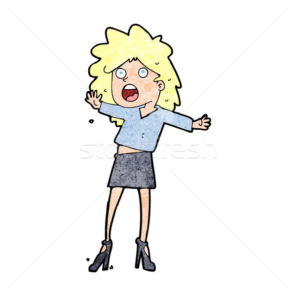 cartoon woman having trouble walking in heels Stock photo © lineartestpilot