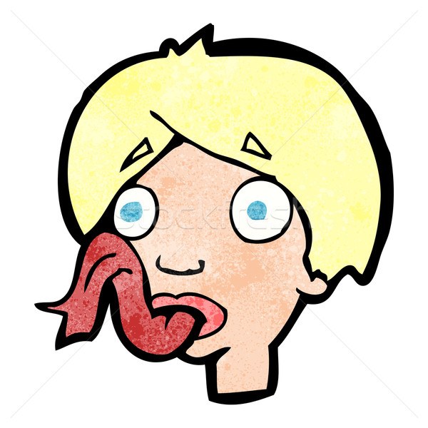 cartoon head sticking out tongue Stock photo © lineartestpilot