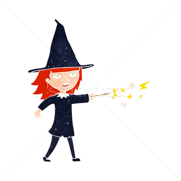 Rajz boszorkány lány varázsige terv művészet Stock fotó © lineartestpilot