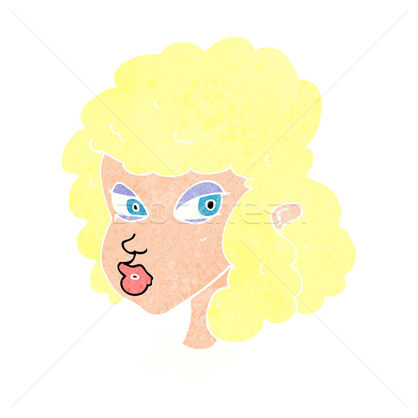 Cartoon podejrzliwy kobieta strony projektu crazy Zdjęcia stock © lineartestpilot