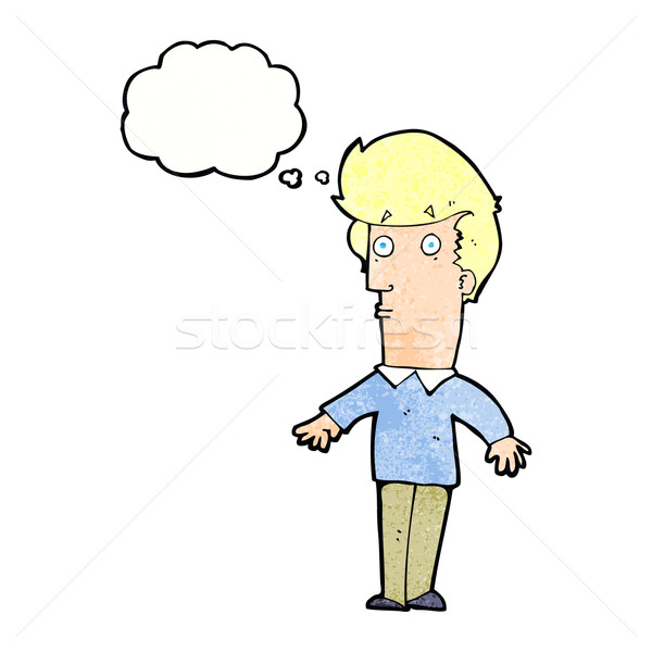 cartoon startled man with thought bubble Stock photo © lineartestpilot