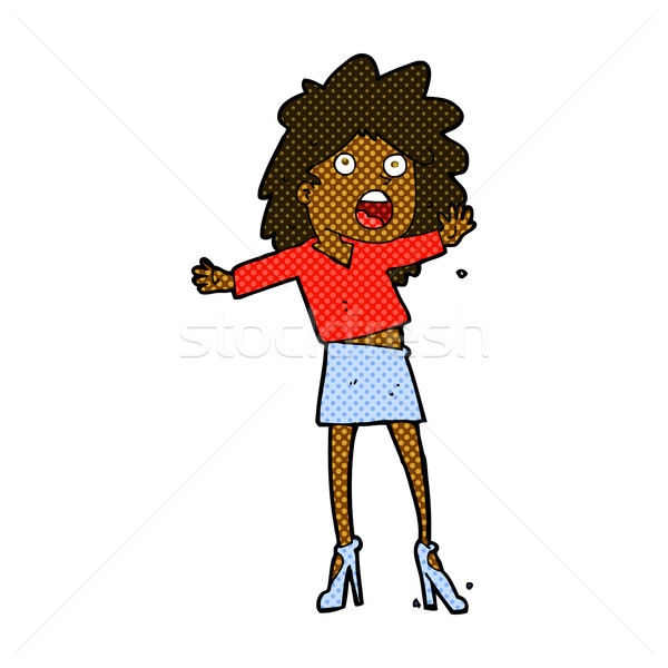 Komische cartoon vrouw moeite lopen hielen Stockfoto © lineartestpilot