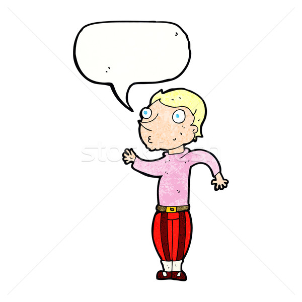 Karikatür adam yüksek sesle elbise konuşma balonu el Stok fotoğraf © lineartestpilot