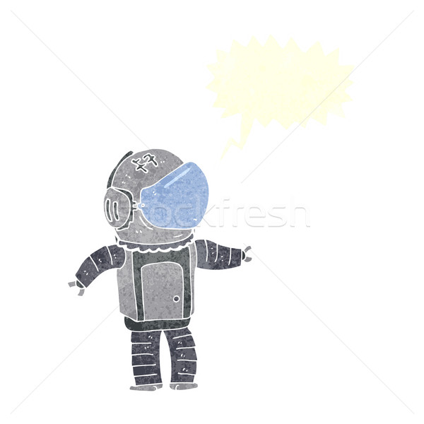 Cartoon astronauta bocadillo mano hombre diseno Foto stock © lineartestpilot