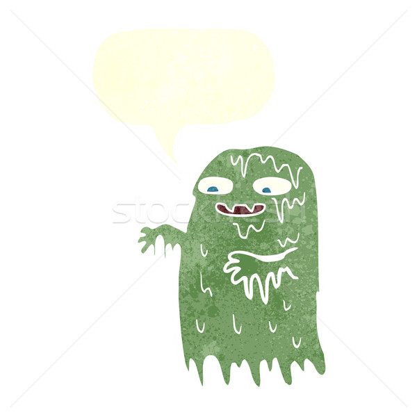 cartoon gross slime ghost with speech bubble Stock photo © lineartestpilot