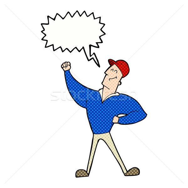 Desen animat om eroic pune bule de vorbire mână Imagine de stoc © lineartestpilot