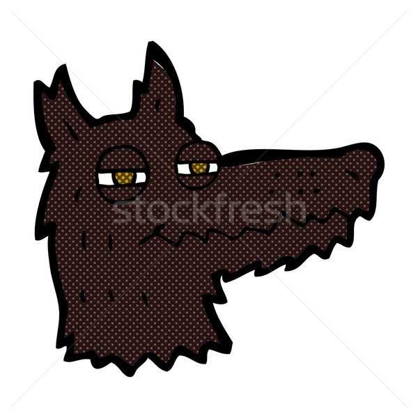 comic cartoon smug wolf face Stock photo © lineartestpilot