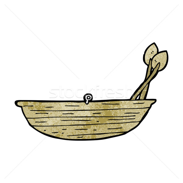 Cartoon гребля лодка древесины дизайна искусства Сток-фото © lineartestpilot