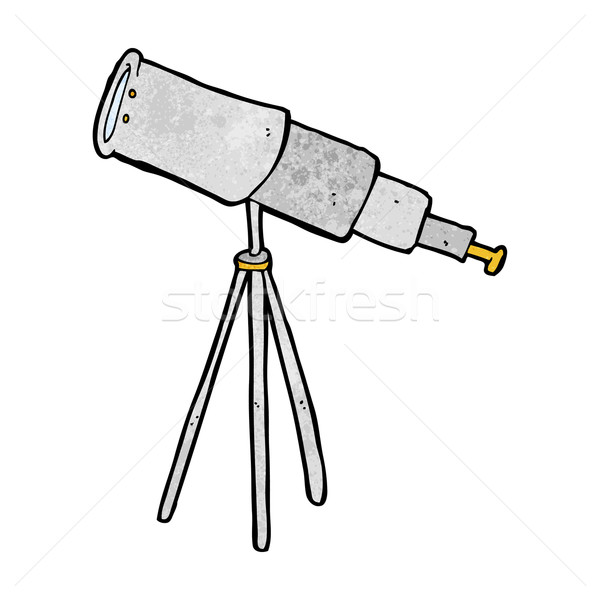 Karikatur Teleskop Design Kunst Retro funny Stock foto © lineartestpilot